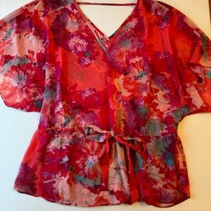 A.N.A Sheer Flowy Top | Size Petite XL